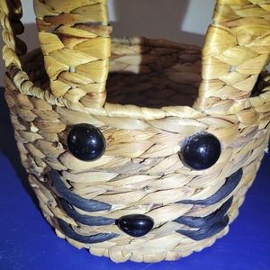 Wicker Bunny Rabbit Basket Adorable Gift Idea 8" Sturdy  / Boho Home Decor